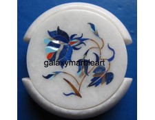 Fine quality marble inlay coaster set 3.5" Cs-40